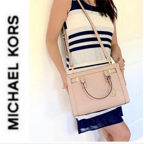 NWT authentic MK leather Dillon satchel fawn - Picture 3 of 7